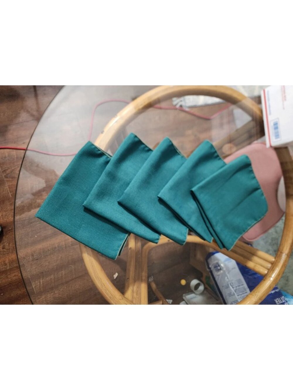 Holiday Green Cloth Napkins (5)
